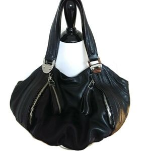 b. makowsky Hobo Leather Zipper Shoulder Bag